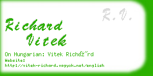 richard vitek business card